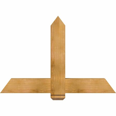 Ekena Millwork Eugene Rough Sawn Timber Gable Bracket, Western Red Cedar, 48"W x 32"H x 4"D x 6"F, 16/12 Pitch GBW048X32X0406EUG00RWR